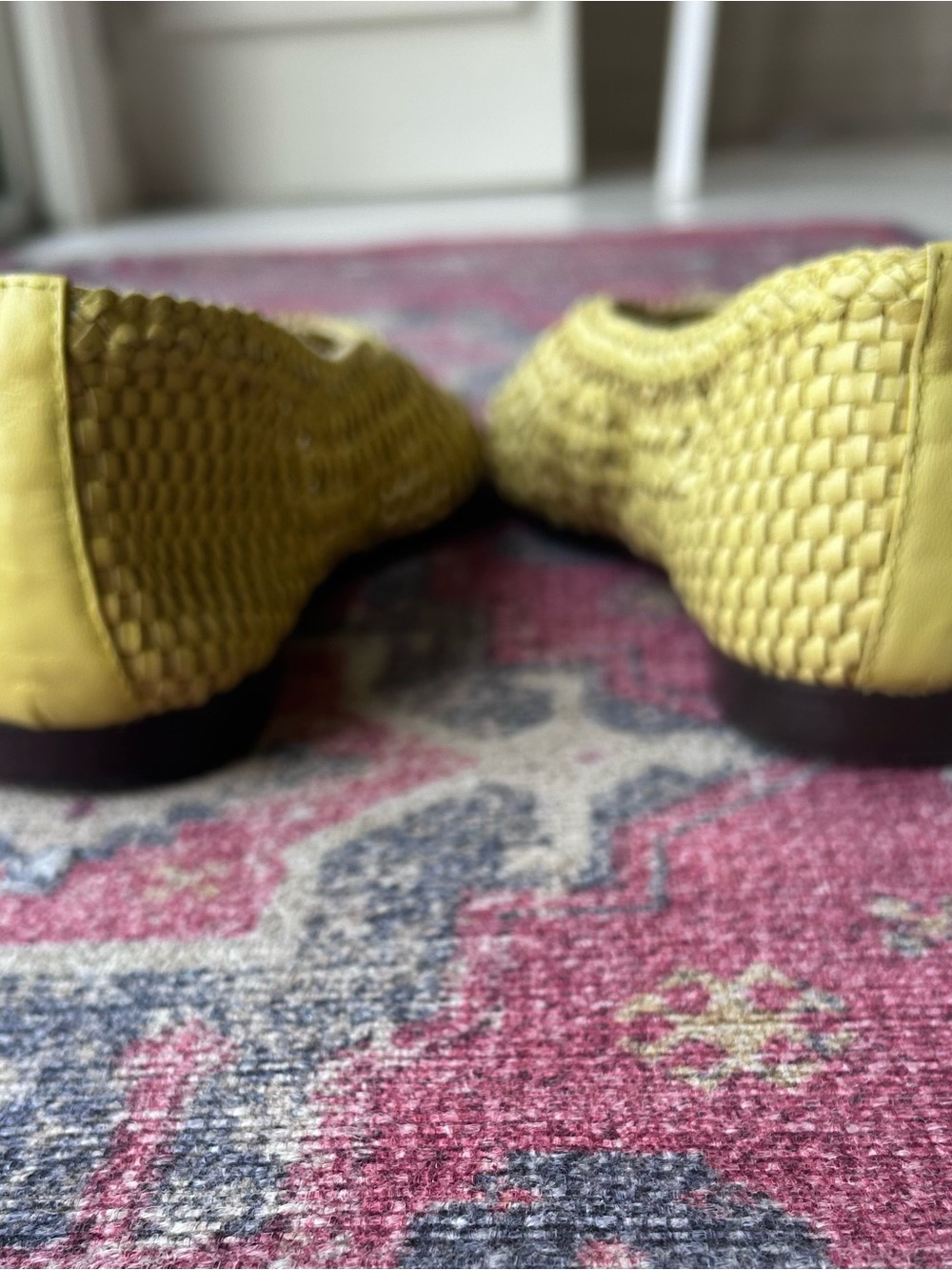 Madewell The Mylie Woven Ballet Flats Yellow Leather Sz (Runs Large) - Picture 7 of 10